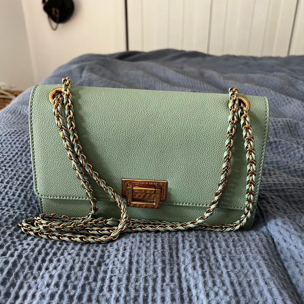 Charles & Keith Metallic Push Lock Shoulder Bag